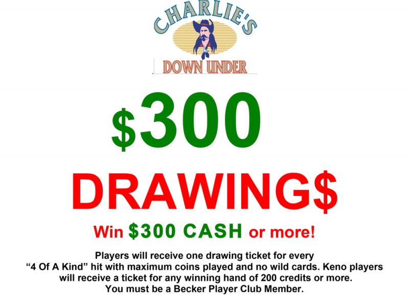 Cash Drawings Becker Gaming